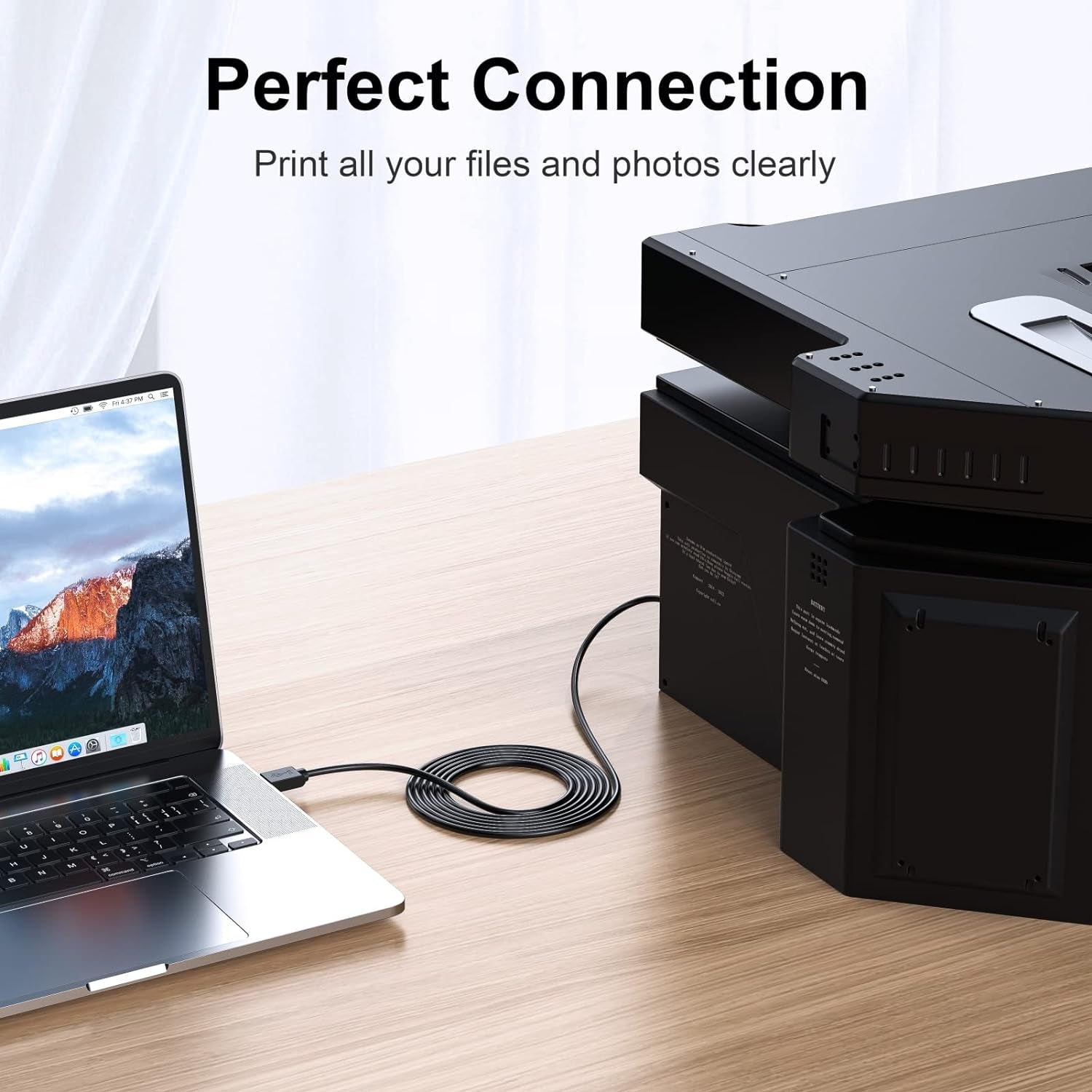 Printer Cable 25 FT - USB a to USB B Printer Cable Compatible with HP, Canon, Brother, Dell, Epson and More