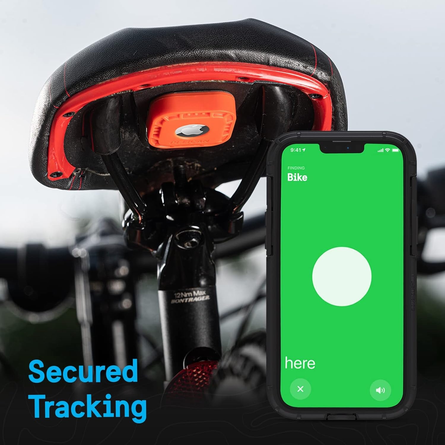 Protector 1-Pack Airtag Holder - Air Tag Case with 3M Adhesive Sticker - Rugged Shockproof Airtag Cover - Hidden Air Tag Holder Stick on Mount for Travel Luggage Bike Car Remote - Orange